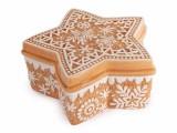 Cumpara ieftin Cutie Craciun Decorer ceramica alba maro 21x20x9 cm uz alimentar design festiv