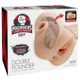 Pdx Plus+-Double Pounder Vibrating Squeeze Stroker Light 20.5 CM