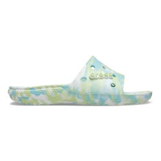 Papuci Classic Crocs Marbled Slide Albastru - Pure Water/Multi foto