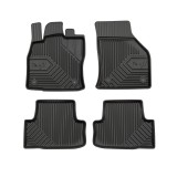 Covorase Auto Tip Tavita Frogum Compatibile Skoda Karoq I 2017-Prezent, Margine 4cm, Material TPE, Protejare Podea, Set 4 Bucati