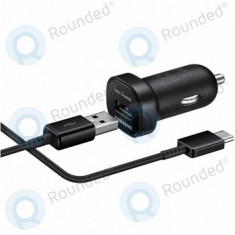 Samsung Mini încărcător auto rapid EP-LN930C 18W 2A + cablu de date microUSB tip C negru EP-LN930CBEGWW
