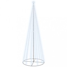 Brad de Craciun conic, 732 LED-uri, alb rece, 160x500 cm foto