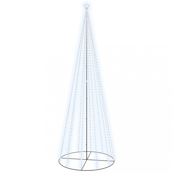 Brad de Craciun conic, 732 LED-uri, alb rece, 160x500 cm