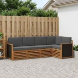vidaXL Set canapea sectională cu pernă 4 pcs Natural și Antracit 3384343