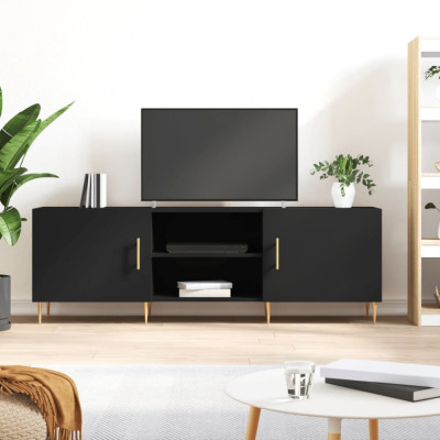 vidaXL Comodă TV, negru, 150x30x50 cm, lemn compozit foto