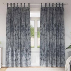 vidaXL Perdele din catifea , set de 2 piese cu inele gri argintiu, 260 x 140 cm foto