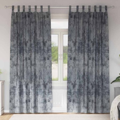 vidaXL Draperie cu perdele 2 pcs Argintiu 225 x 140 cm Catifea 4107720 foto