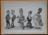 Fotografie pe carton gros , Caricaturi , Botosani , 1905