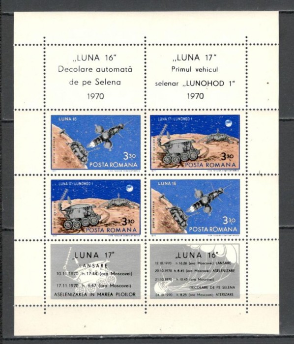 Romania.1971 Posta aeriana:Cosmonautica-Bl. YR.503