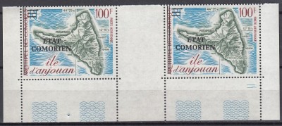 Comores - Geografie - INSULA D&amp;#039;ANJOUAN - Pereche - MNH foto