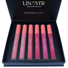 Set 6 rujuri mate rezistente la transfer, waterproof, 6 X 2.5 ml, Rose, Nude