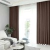 Set draperie din catifea blackout cu rejansa transparenta cu ate pentru galerie, Madison, 150x270 cm, densitate 700 g/ml, English Walnut, 2 buc