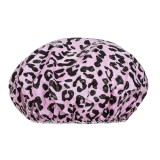 Casca de dus din plastic cu model animal print, Set de 3 bucati, Roz si Negru, CMCLASS