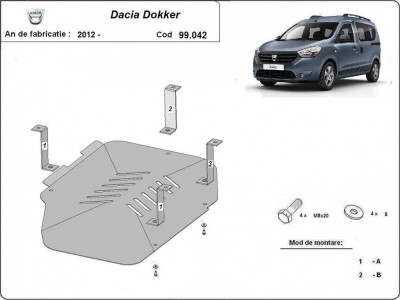 Scut metalic rezervor Dacia Dokker 2012-prezent foto