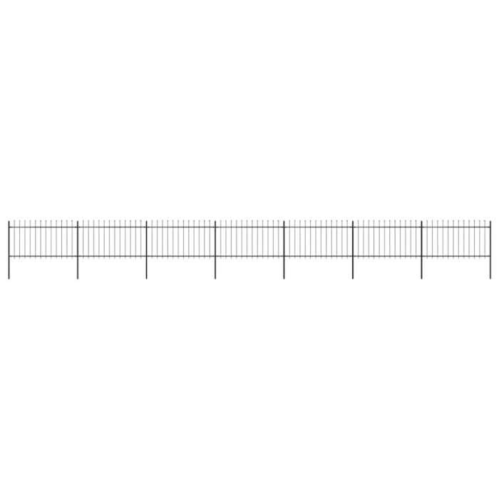 vidaXL Gard de grădină cu v&acirc;rf tip suliță din oțel 1248x100 cm, negru 277617