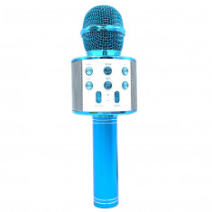 Microfon Wireless Karaoke MRG MWS858, Reincarcabil, Boxa, Albastru C1037