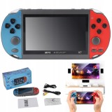 Consola portabila Bedee X7, 4.3 inch, 8GB, rosu si albastru, suporta jocuri arcade 8-bit, 16-bit, 32-bit, 64-bit