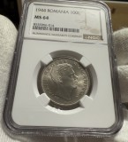 100 Lei 1944, Romania, NGC MS64