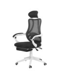 Scaun birou ergonomic OFF 927, mesh, suport picioare ajustabil, functie recliner, suport lombar, tetiera detasabila, 100 kg, alb