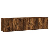 Cumpara ieftin Dulapuri TV montate pe perete 2 buc stejar afumat, 80x34,5x40cm