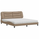 Cumpara ieftin Pat cu saltea, Hvar, cappuccino, 180x200cm piele ecologica