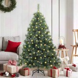 Cumpara ieftin Brad de Crăciun artificial cu 150 LED Verde 150 cm PE și PVC