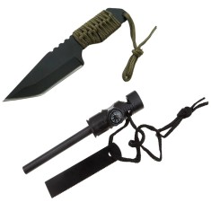 Cutit de vanatoare DEPOX&reg;, Jungle Guard, negru, 17.5 cm, teaca inclusa