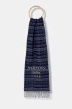 Weekend Max Mara fular de l&acirc;nă PAGELLA culoarea albastru marin, cu imprimeu, 2525546085600