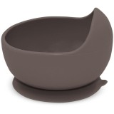 Petite&amp;Mars Take&amp;Match Silicone Bowl castron cu ventuză Bitter Cocoa 6m+ 1 buc
