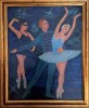 BALERINI, tablou original , pictat in ulei pe panza, inramat, 57x47 cm cu rama, Portrete, Altul, ART