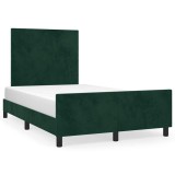 Cumpara ieftin Cadru de pat fara saltea, verde inchis, 120x200 cm, catifea