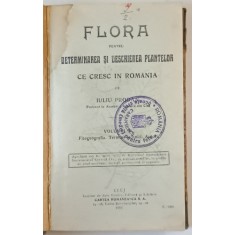 FLORA PENTRU DETERMINAREA SI DESCRIEREA PLANTELOR CE CRESC IN ROMANIA DE IULIU PRODAN VOL. II, CLUJ 1923 , PREZINTA HALOURI DE APA