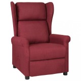 vidaXL Fotoliu rabatabil, roșu vin, material textil 340952