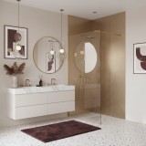 Paravan de dus Rea Flexi Transparent / Brush Gold 90