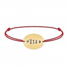 Master - Bratara personalizata snur pentru absolvire "To teach is to love" din argint 925 placat cu aur galben 24K