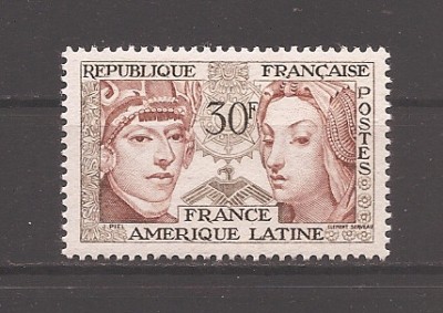 Franta 1956 - Prietenia franco-latino-americană, MNH foto