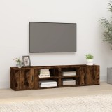 Comode TV, 2 buc., stejar fumuriu, 80x31,5x36 cm lemn prelucrat