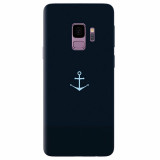 Husa silicon pentru Samsung S9, Blue Navy Anchor Illustration Flat