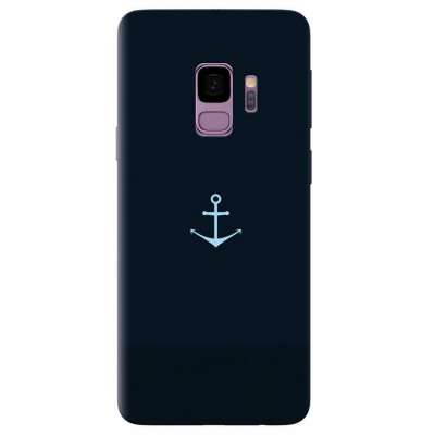 Husa silicon pentru Samsung S9, Blue Navy Anchor Illustration Flat foto