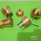 LOT format din 5 mici OBIECTE DECORATIVE lucrate din CUPRU , miniaturi (2)