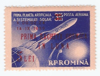Romania, LP 478/1959, Prima racheta cosmica in luna (supratipar), MNH foto