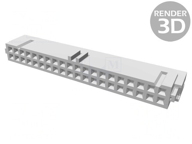 Mufă IDC Mamă 40 Pin pentru Cablu-Bandă 1,27mm Aurit Gri