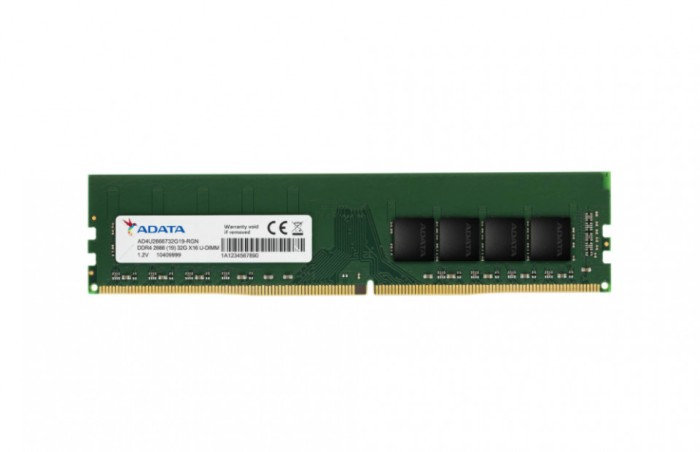 Memorii ADATA DDR4 8 GB, frecventa 2666 MHz, 1 modul, &quot;AD4U26668G19-BGN&quot;