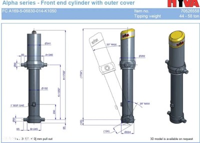 Cilindru Basculare Semiremorca Hyva 70526558 foto