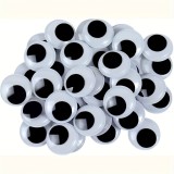 Ochisori negri autoadezivi din plastic pentru activitati crafts,o 8 mm, 130 bucati set