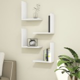 Set 4 bucati raft de perete Broby W alb [en.casa] HausGarden Leisure