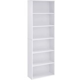 VASAGLE Biblioteca 6 rafturi, in stil scandinav, rafturi ajustabile, PAL, 60x24x179 cm, alb Household NewTrend