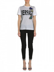 Tricou dama VERSACE T-SHIRT WITH LOGO PRINT A78430 A223874 A2028 Alb foto