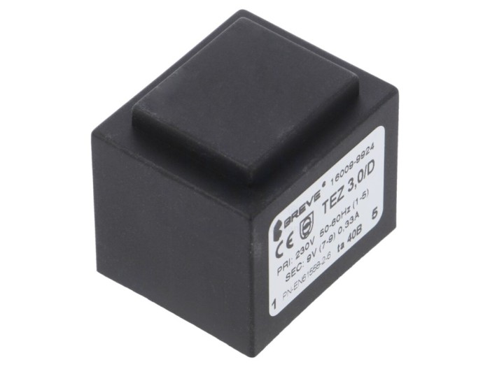 Transformator &icirc;ncapsulat PCB 3VA 230V 9V