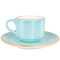Bonna Aura Aqua - Ce&Egrave;ti de espresso &Egrave;i farfurie - 80.0 cc - Por&Aring;&pound;elan - 6er set